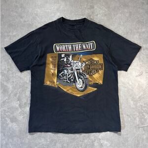 90s Vintage Harley Davidson Worth the Wait Faded Black T Shirt Size XL